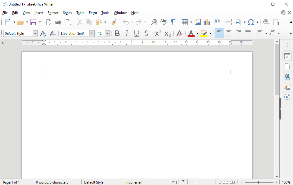 Cuplikan Layar LibreOffice 6.3 di Windows 10